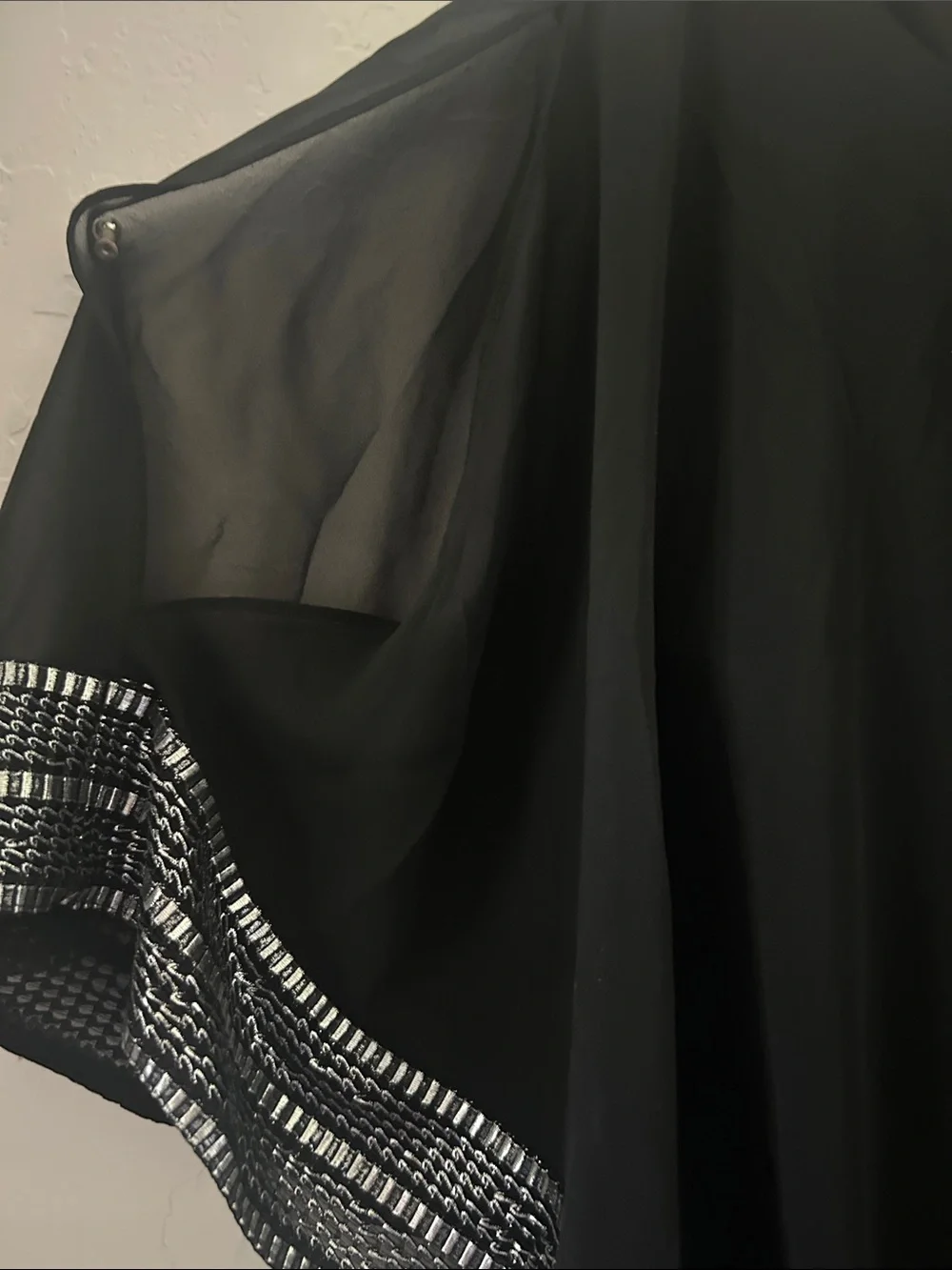 SLNY Black Wide-Leg Jumpsuit with Silver Embellished Overlay - Picture 3 of 9